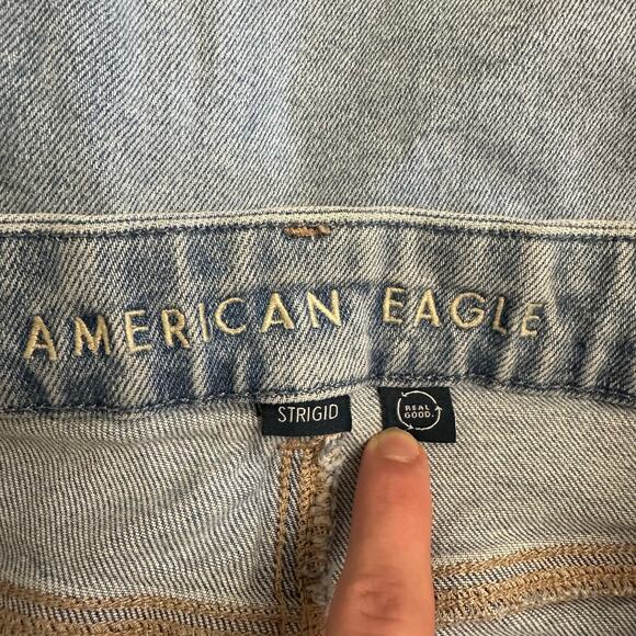 American Eagle STRIGID “Real Good” Mom Jeans Women’s 10 High Rise Distressed - Picture 2 of 10